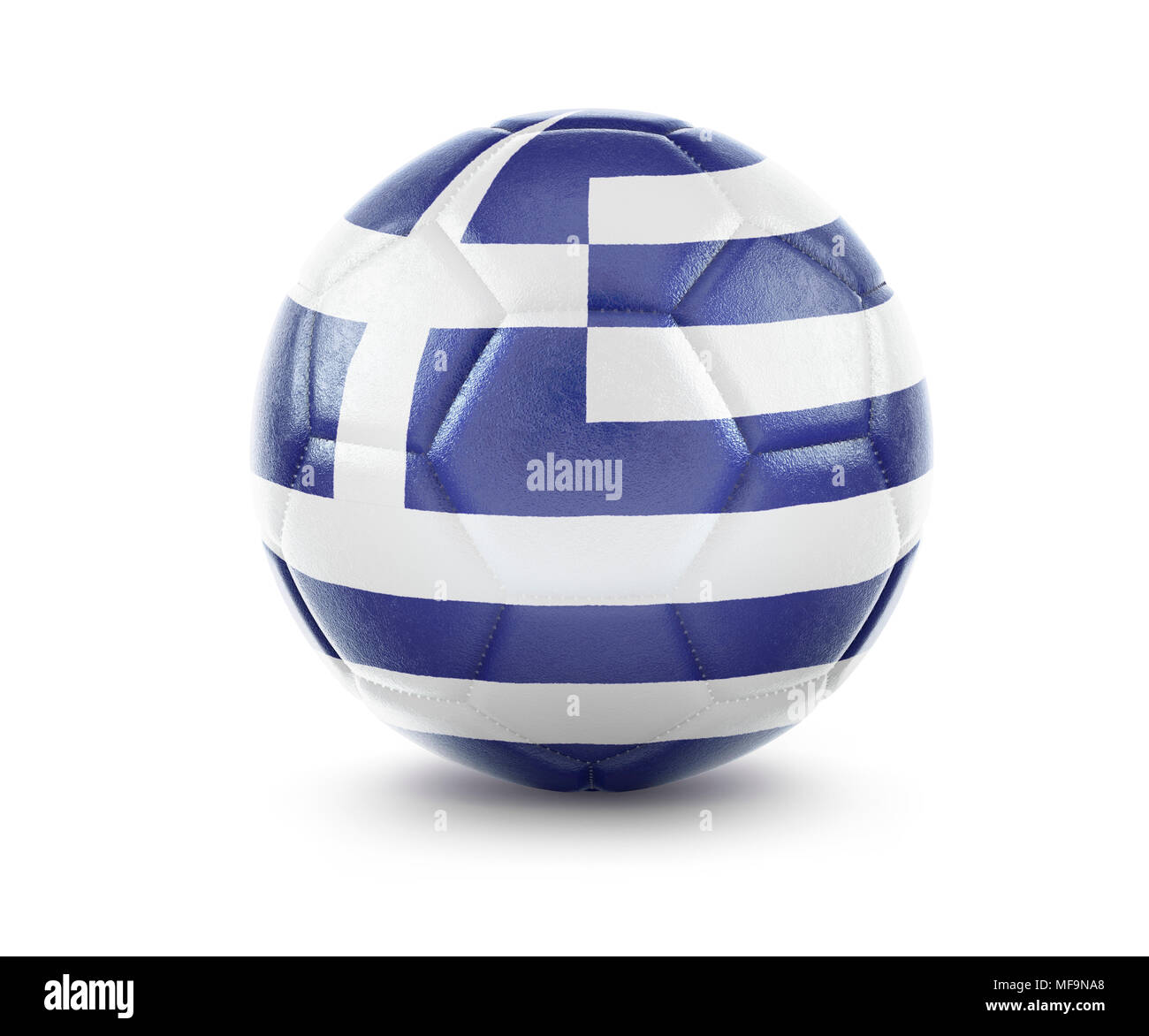 Hohe Qualität Rendern eines Fußballs mit der Flagge von Griechenland. (Serie) Stockfoto