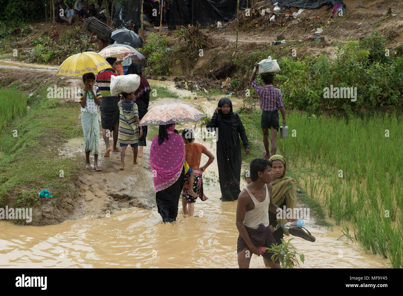 Die Rohingyas Flüchtlingskrise in Bangladesch Stockfoto