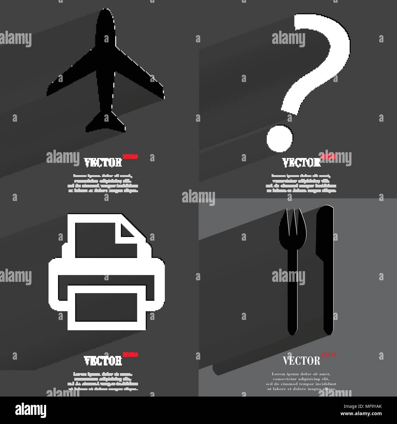 Satz von modischen Ikonen, trending Symbole. Flaches Design für Ihre web-design. Vector Illustration Stock Vektor