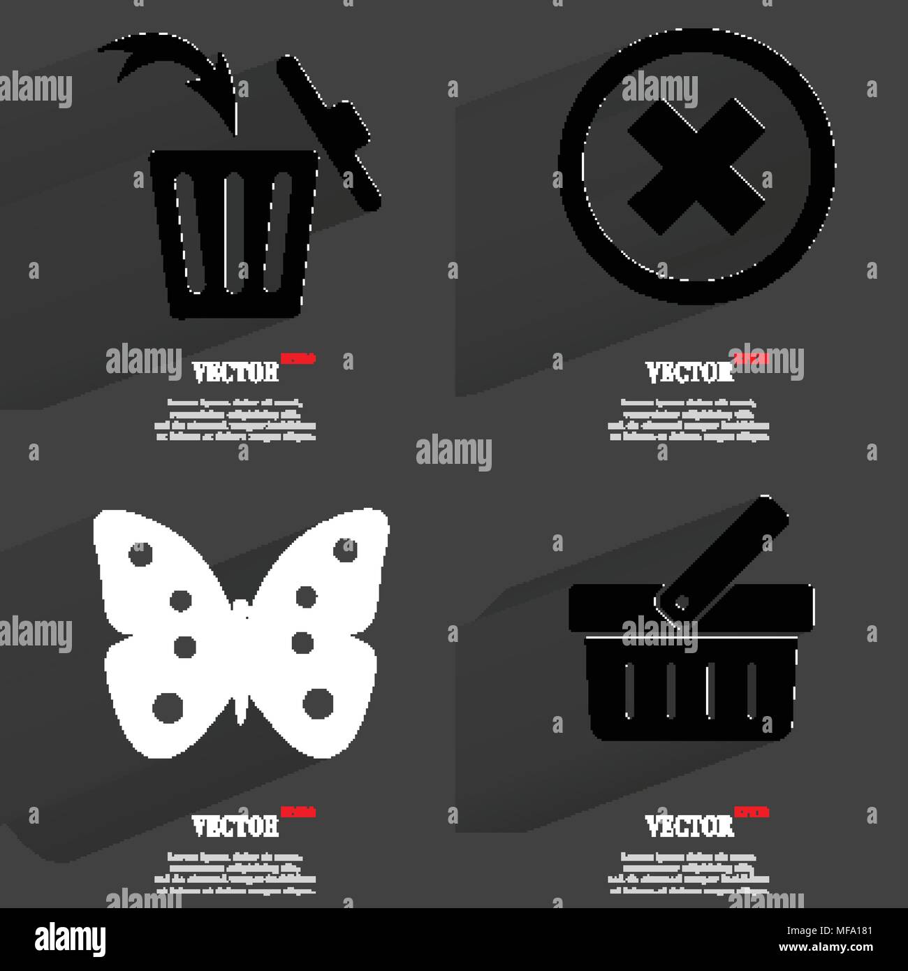 Satz von modischen Ikonen, trending Symbole. Flaches Design für Ihre web-design. Vector Illustration Stock Vektor