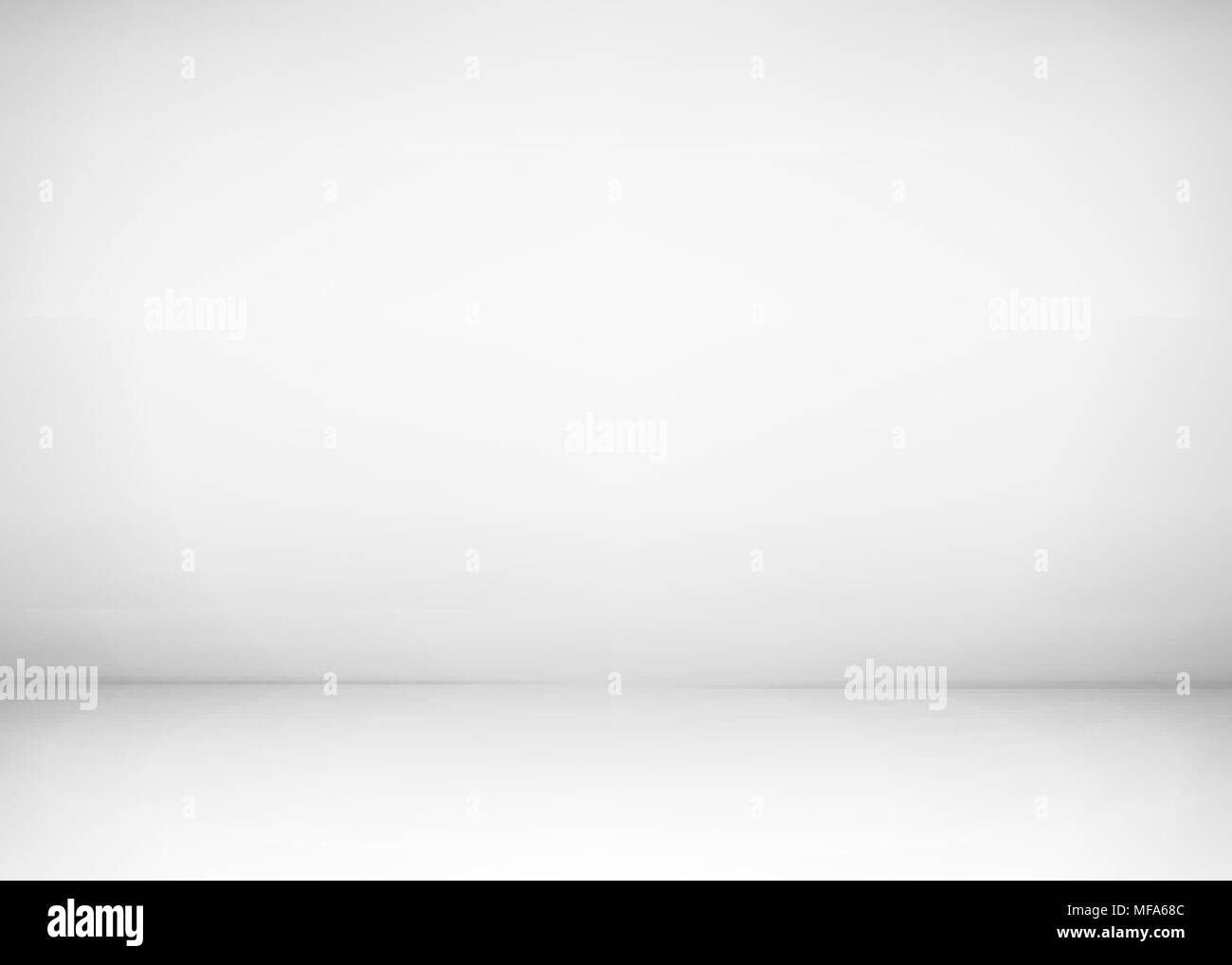 Leere Studio Zimmer Interieur. Weiße Wand- und Hintergrund. Saubere Werkstatt für Fotografie oder Präsentation. Vector Illustration Stock Vektor