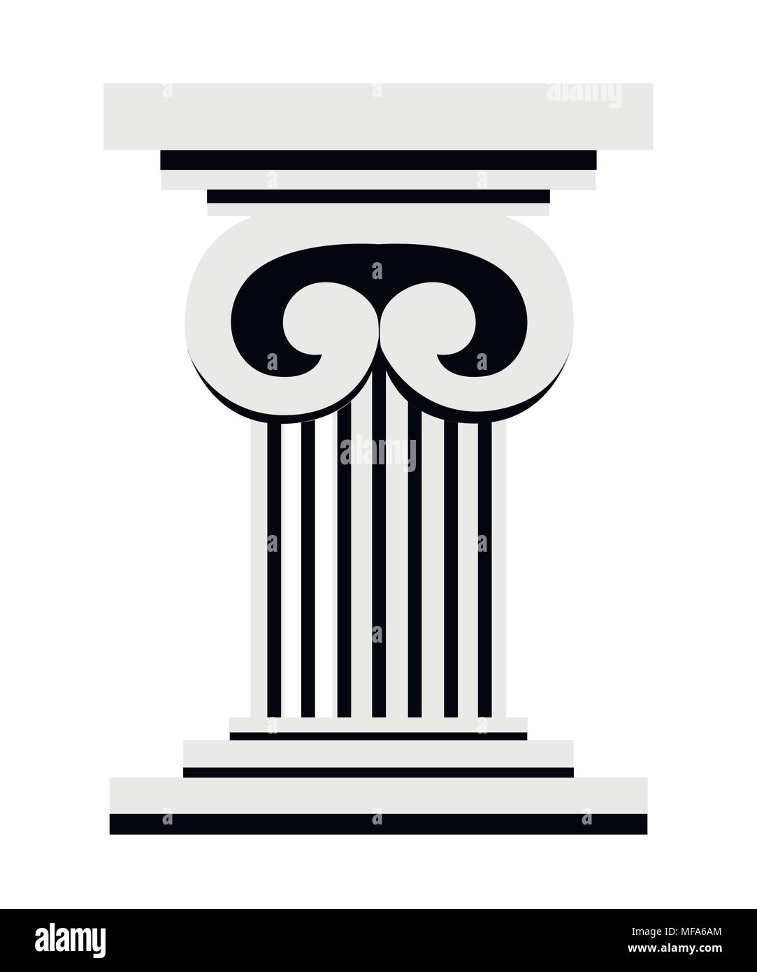 Römische Säule Sockel oder der Säule. Flat Style Design. Vector Illustration auf weißem Hintergrund. Web site Seite und mobile App. Stock Vektor