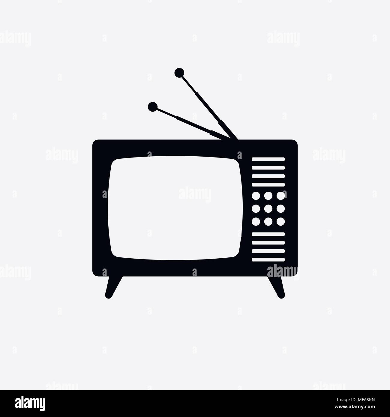 Retro tv Flachbild-Symbol. Vector Illustration Stock Vektor