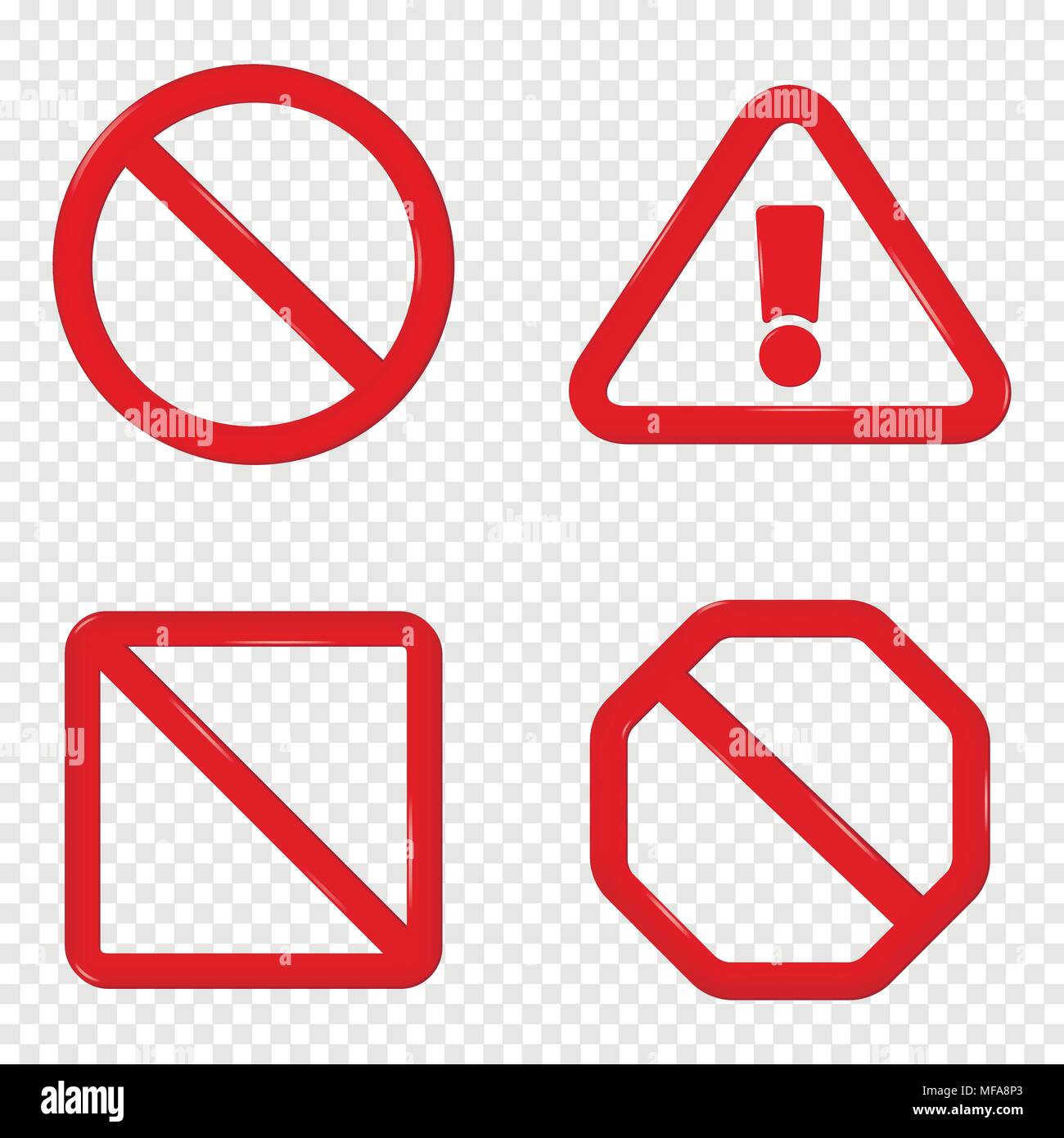 Kein Zeichen gesetzt. Auf transparentem Hintergrund isoliert. Vector Illustration. Stock Vektor