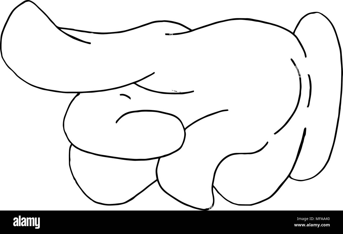 Cartoon Hand zeigt auf der linken Seite - Vektor Stock Vektor