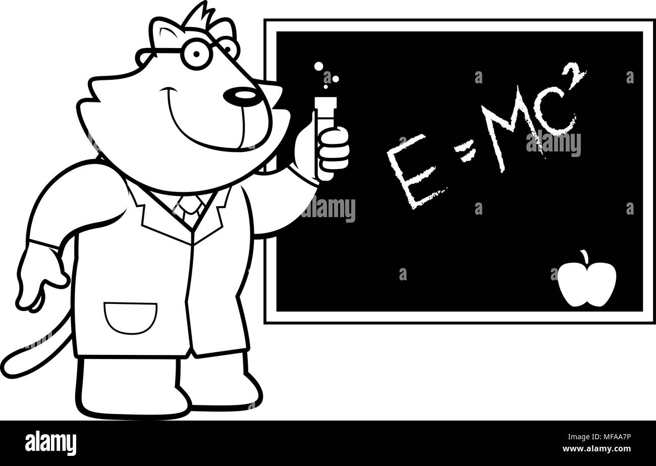 Ein Cartoon Illustration einer Katze Wissenschaftler. Stock Vektor