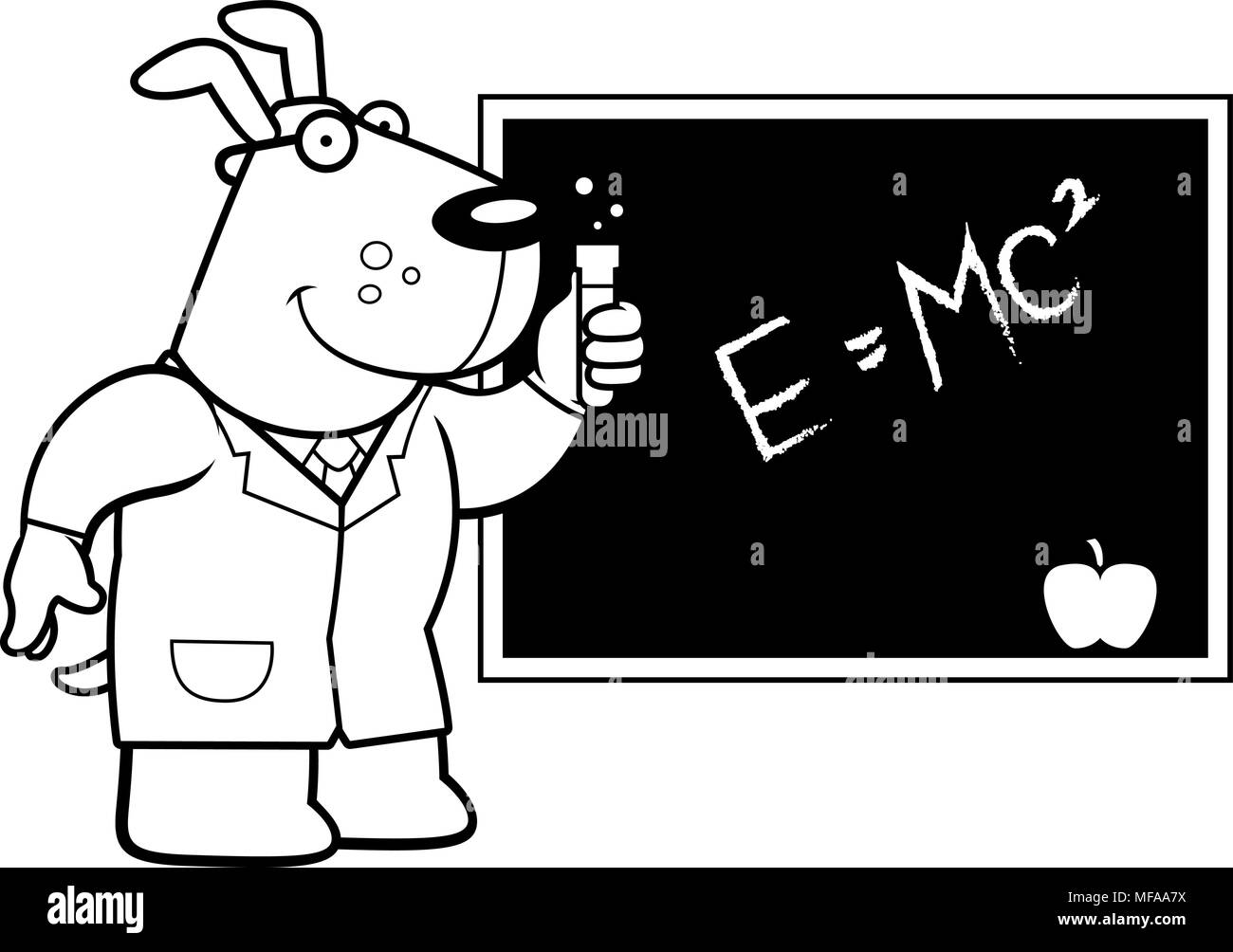 Ein Cartoon Illustration eines Hundes Wissenschaftler. Stock Vektor