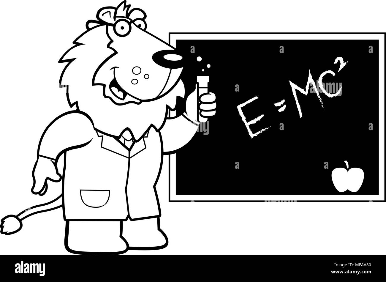 Ein Cartoon Illustration eines Löwen Wissenschaftler. Stock Vektor