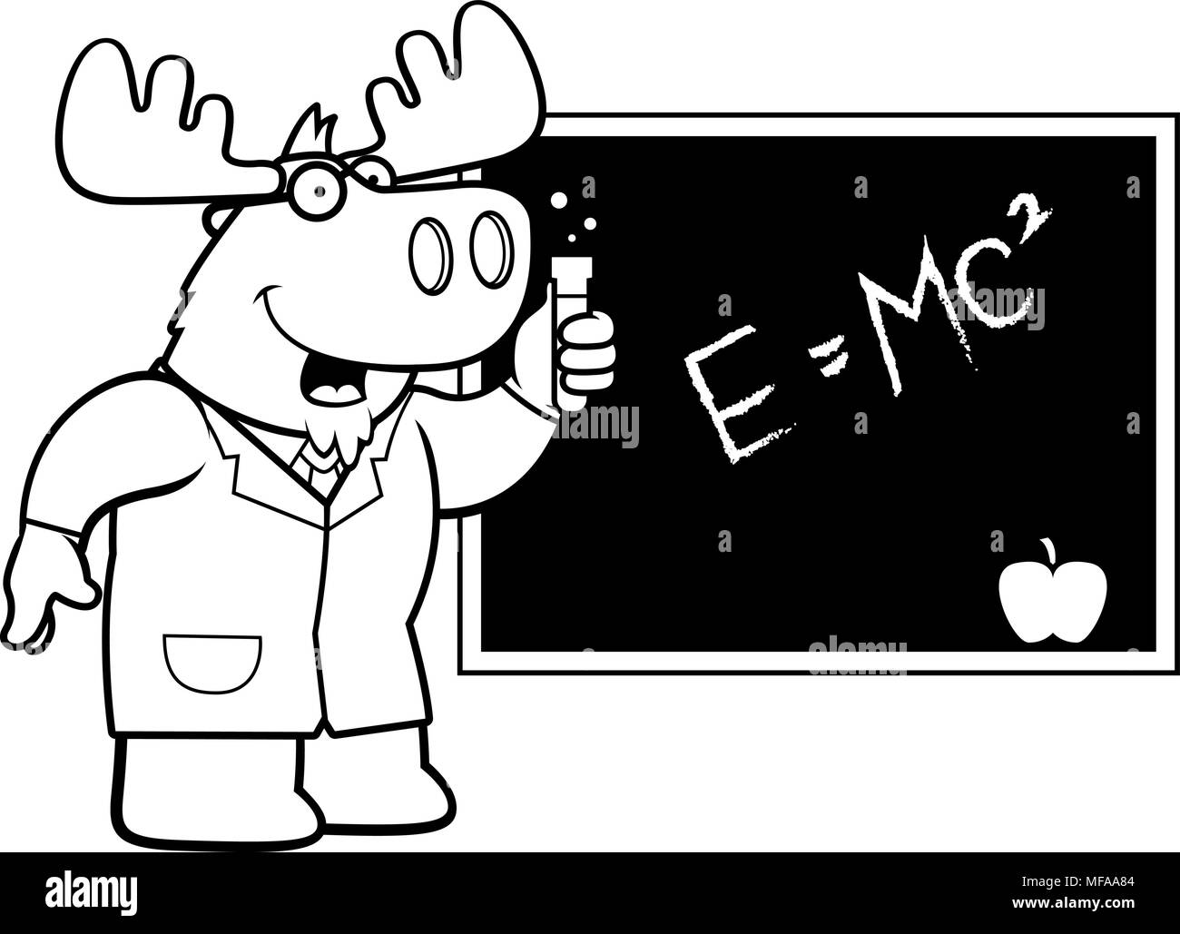 Ein Cartoon Illustration eines Elche Wissenschaftler. Stock Vektor