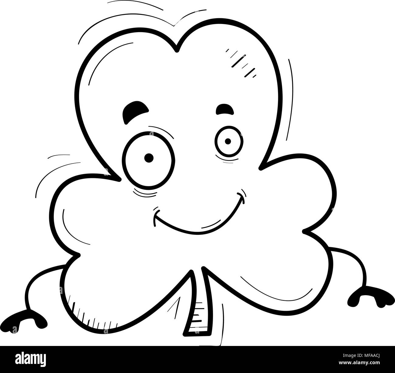 Ein Cartoon Illustration eines Klee lächelnd. Stock Vektor