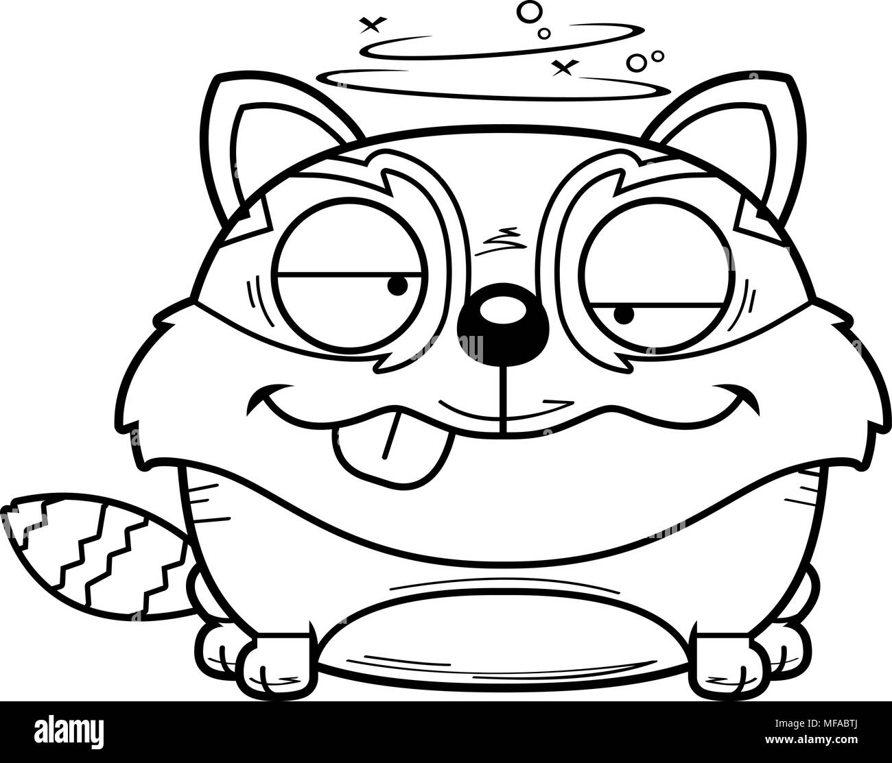 Ein Cartoon Illustration ein roter Panda mit goofy Ausdruck. Stock Vektor