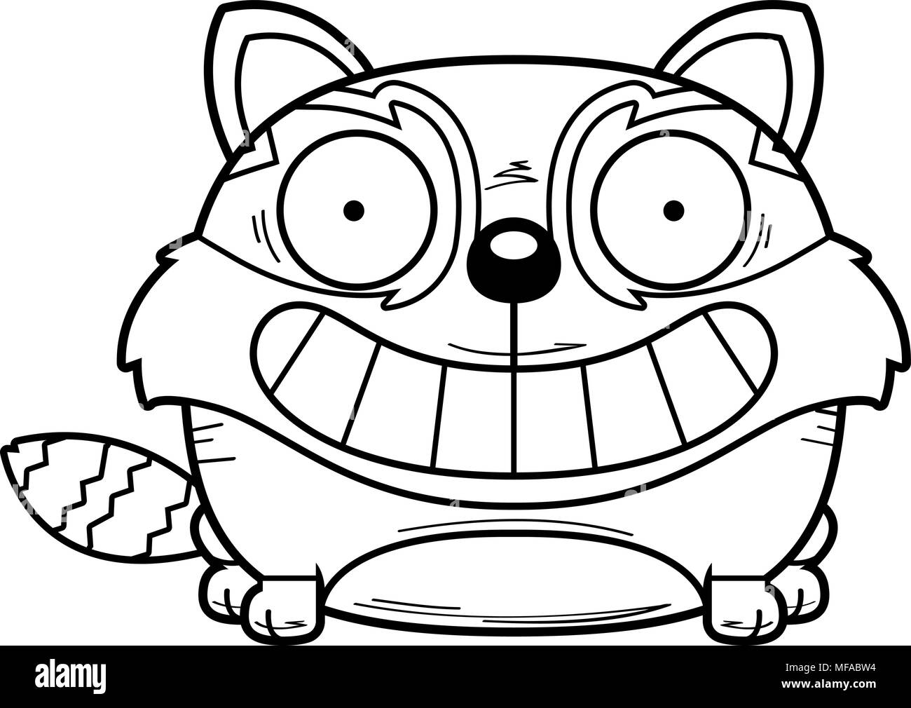 Ein Cartoon Illustration ein roter Panda glücklich und lächelnd. Stock Vektor