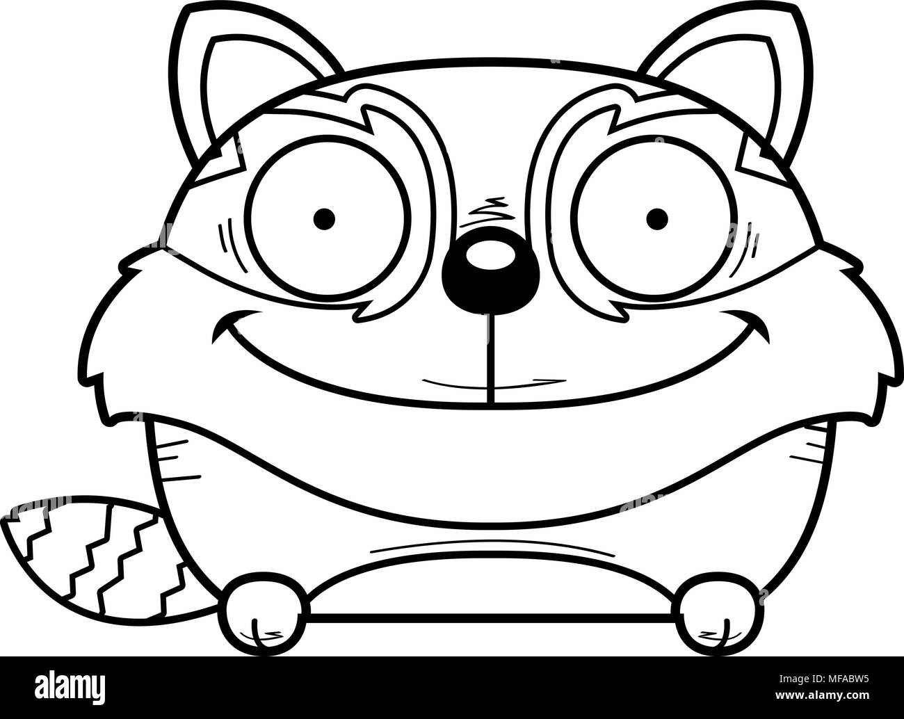 Ein Cartoon Illustration ein roter Panda peeking über ein Objekt. Stock Vektor