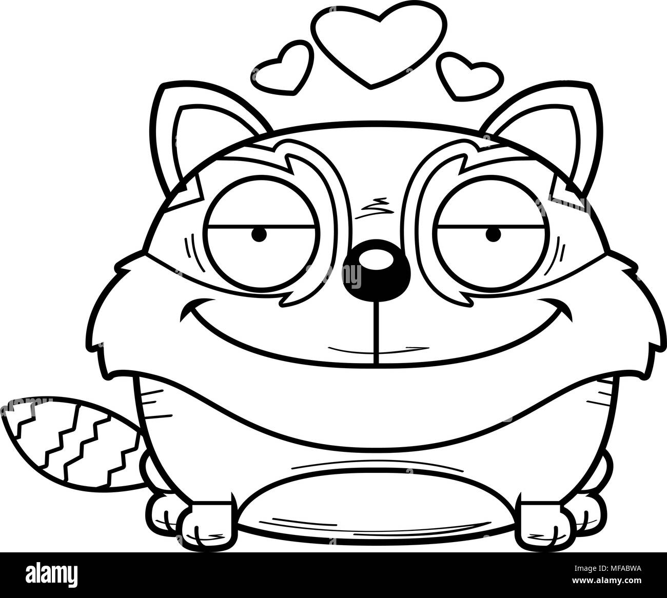 Ein Cartoon Illustration ein roter Panda mit einem in der Liebe Ausdruck. Stock Vektor