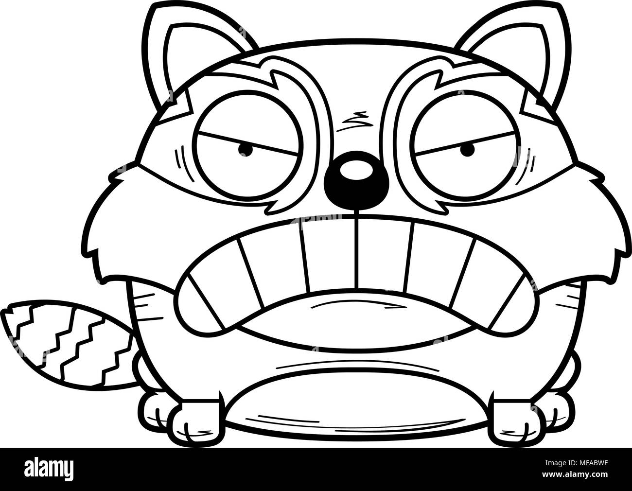 Ein Cartoon Illustration ein roter Panda mit einem wütenden Ausdruck. Stock Vektor