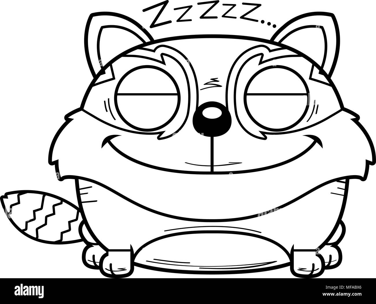 Ein Cartoon Illustration ein roter Panda ein Nickerchen. Stock Vektor