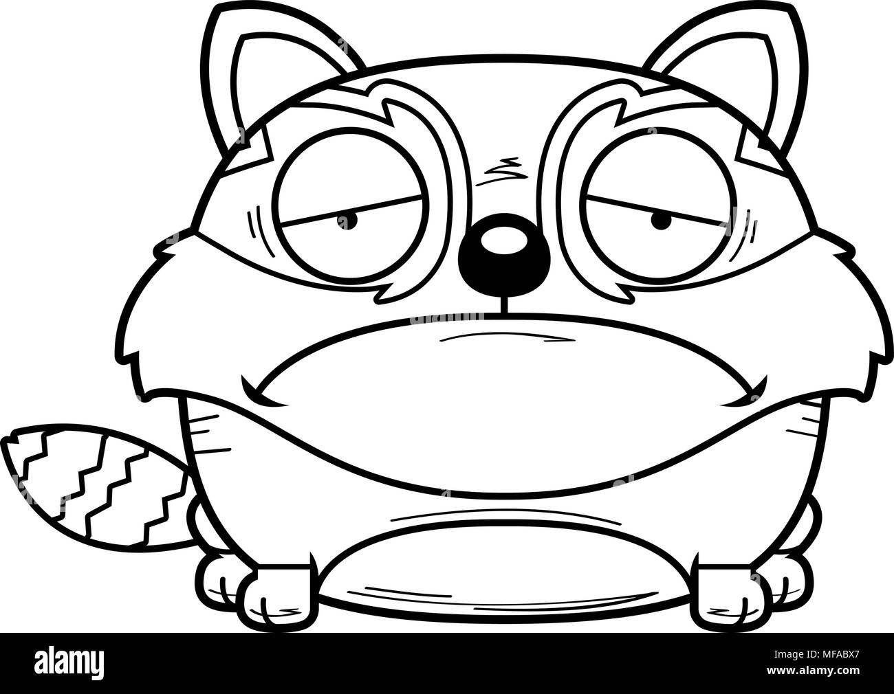 Ein Cartoon Illustration ein roter Panda mit einem traurigen Gesichtsausdruck. Stock Vektor