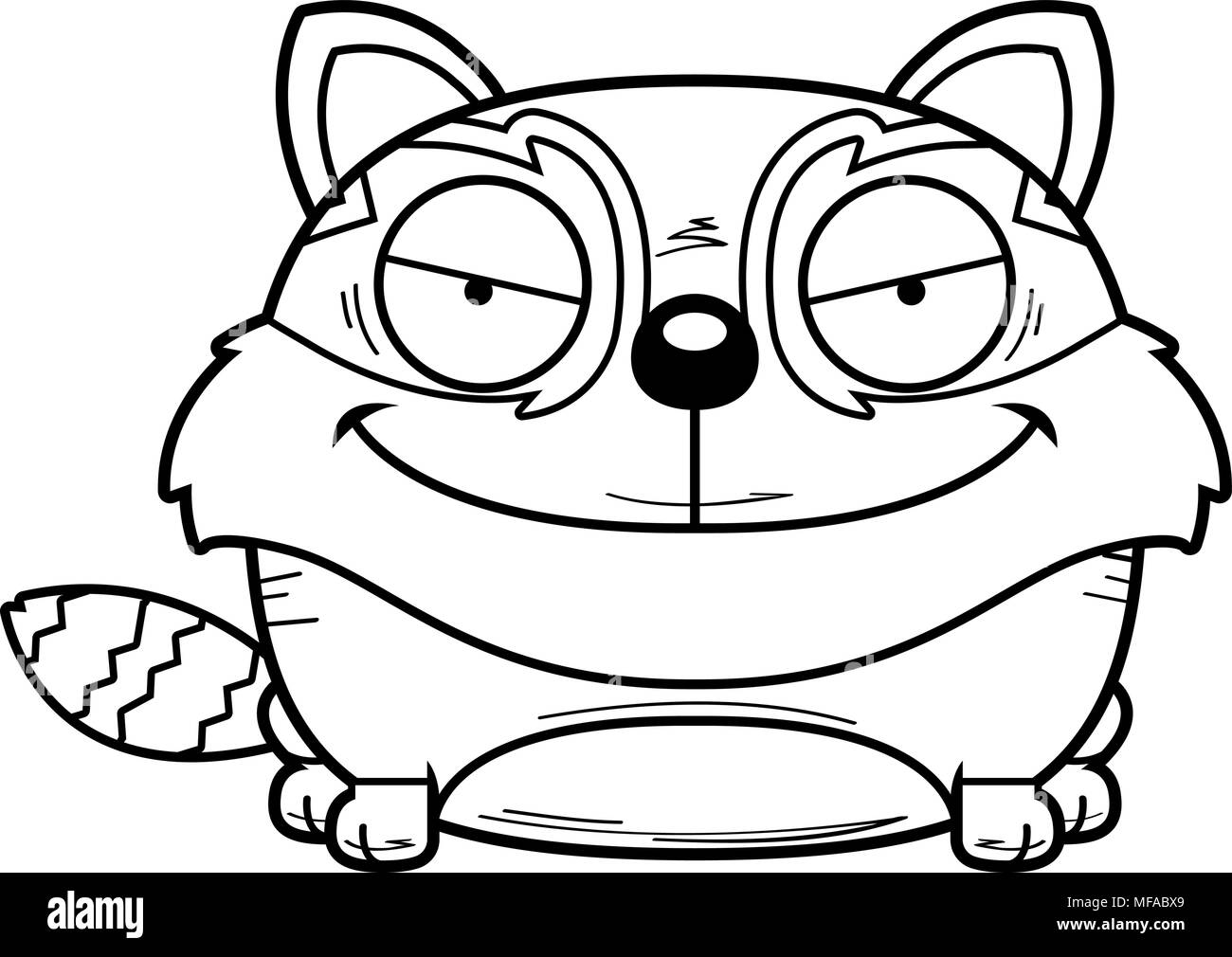 Ein Cartoon Illustration ein roter Panda mit einem schlauen Ausdruck. Stock Vektor