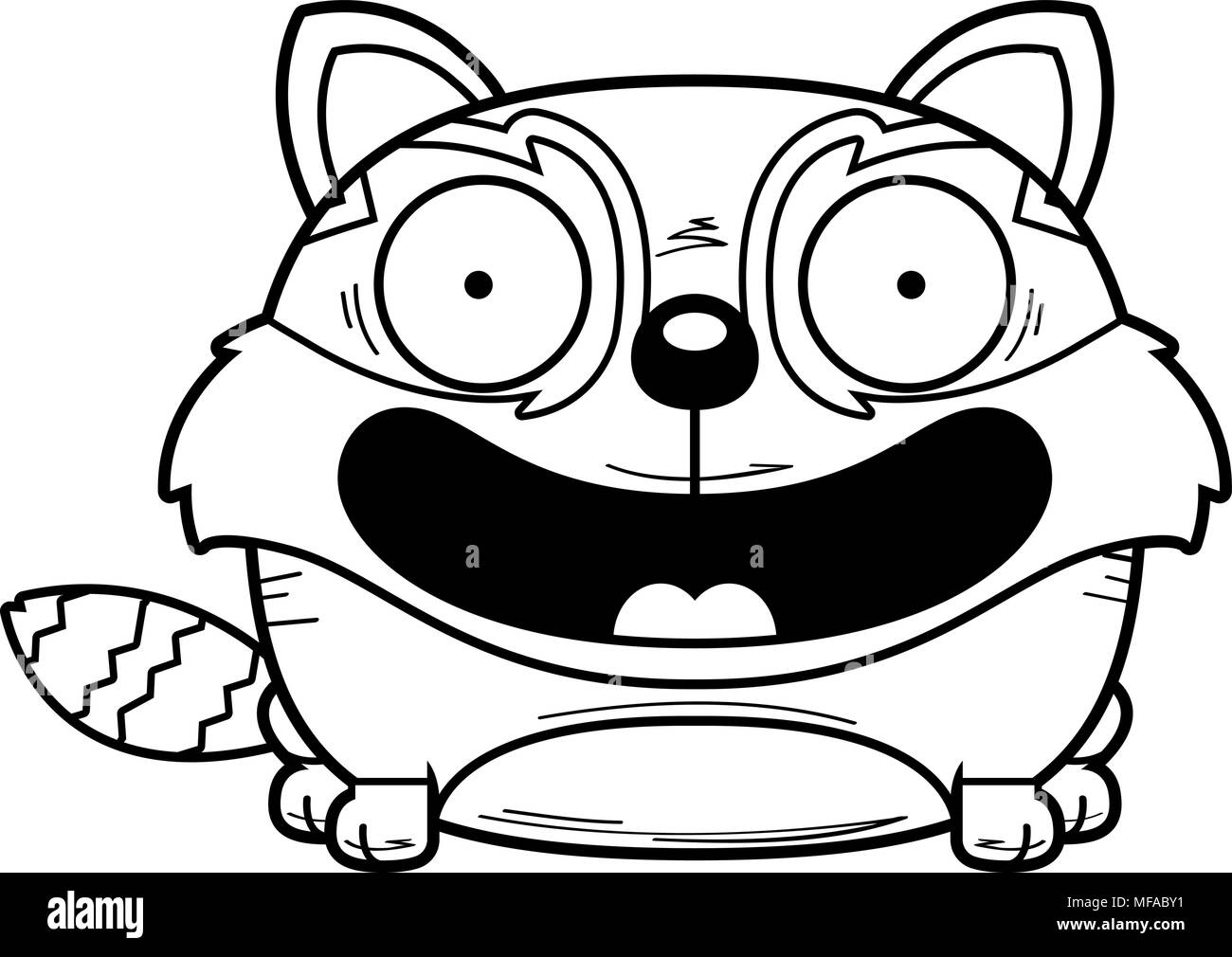 Ein Cartoon Illustration ein roter Panda glücklich und lächelnd. Stock Vektor