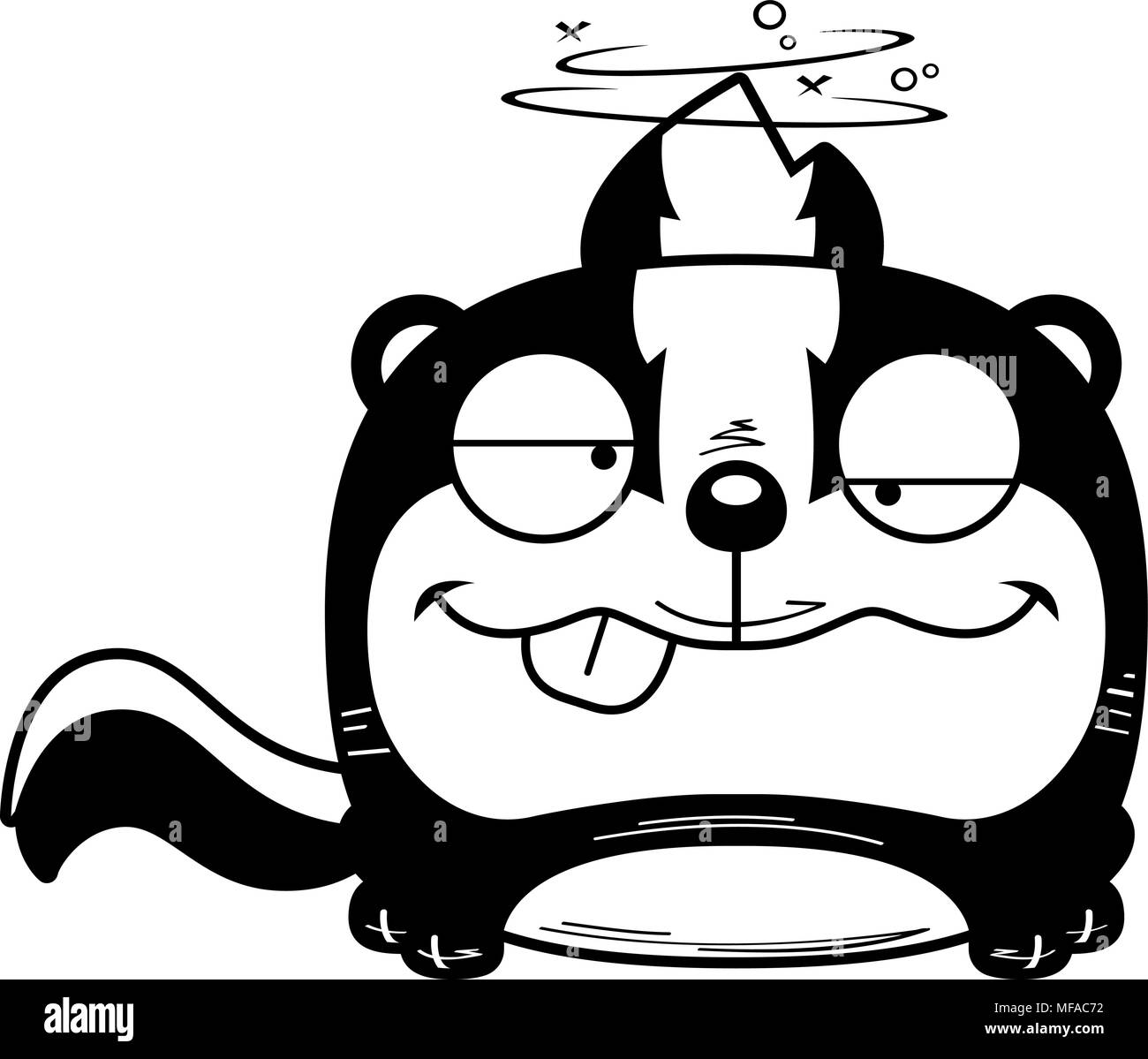 Eine Karikatur Illustration ein Stinktier mit goofy Ausdruck. Stock Vektor