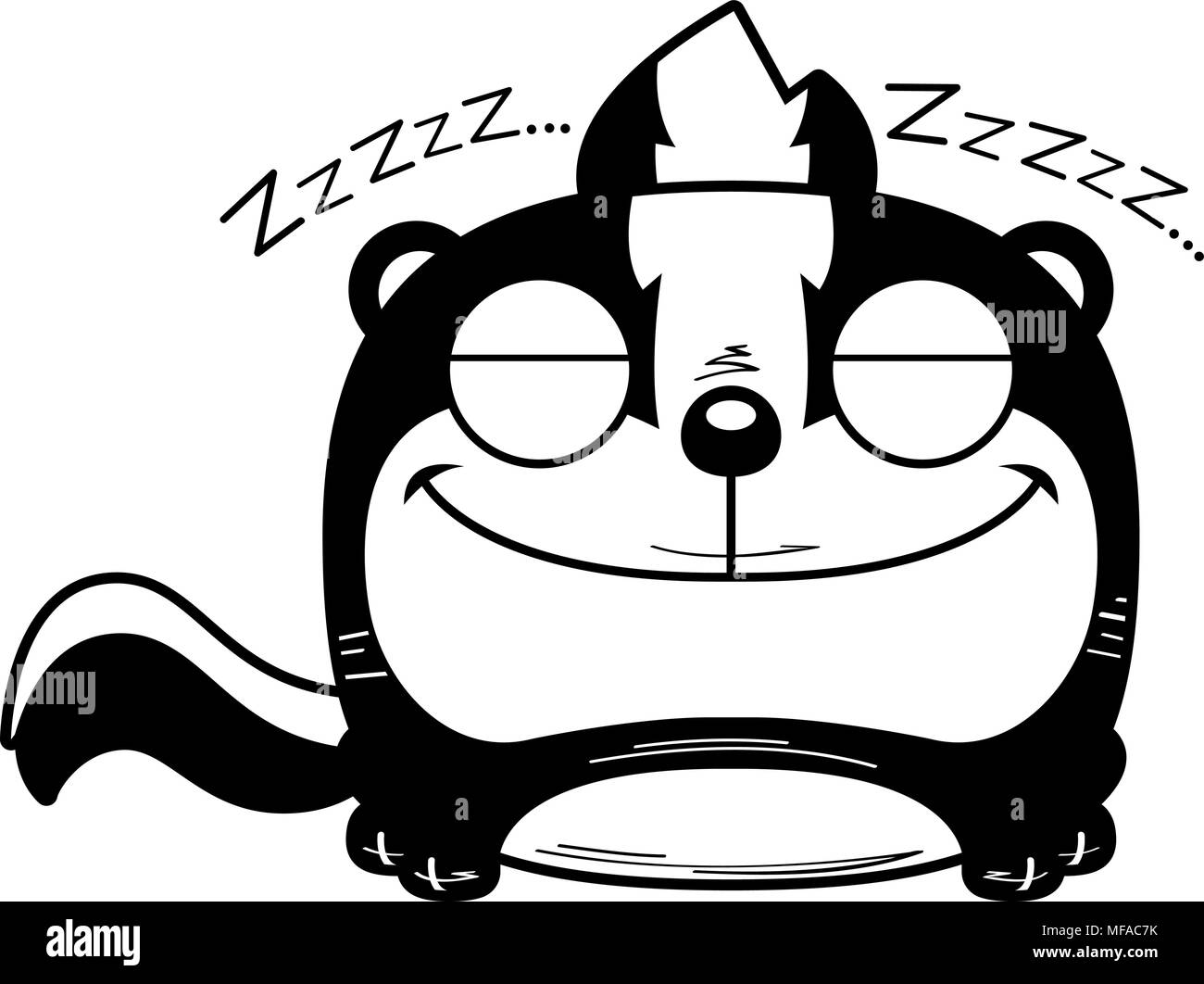 Eine Karikatur Illustration ein Stinktier ein Nickerchen. Stock Vektor