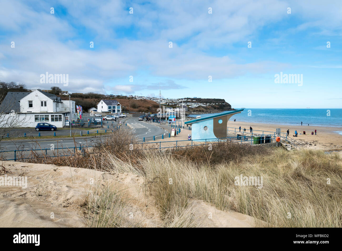 Benllech Strand an der Küste von Anglesey in Nordwales UK Stockfoto