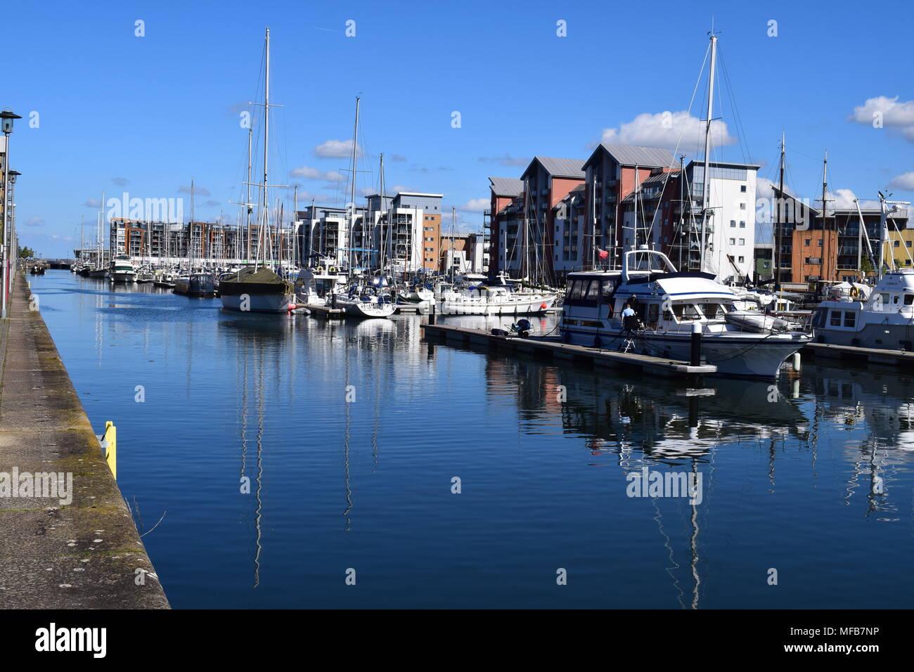 Schönen Sommertag an Portishead Marina Stockfoto