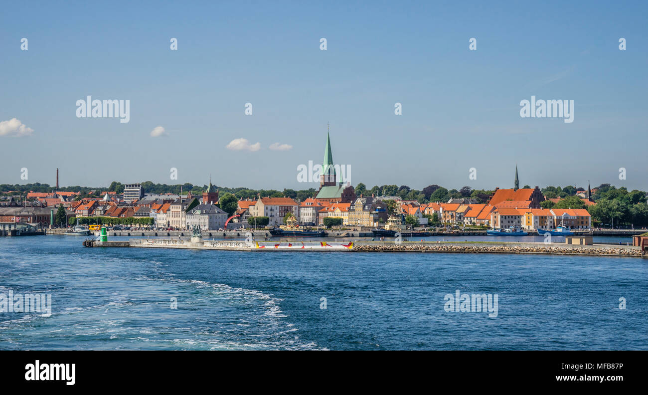 Hafen von Helsingør aus der Øre Sound, Helsingør, Seeland, Dänemark Stockfoto