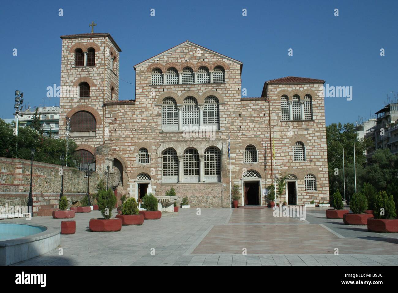 Hagios Demetrios wurde ursprünglich im 4. Jahrhundert in Thessaloniki, Griechenland gebaut. Es wurde mehrfach umgebaut, zuletzt im Jahr 1917. Stockfoto