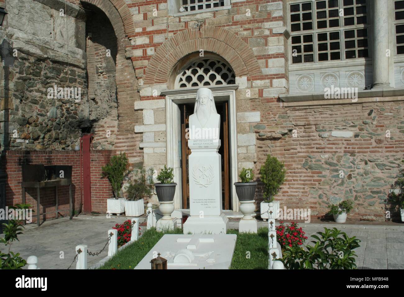 Hagios Demetrios wurde ursprünglich im 4. Jahrhundert in Thessaloniki, Griechenland gebaut. Es wurde mehrfach umgebaut, zuletzt im Jahr 1917. Stockfoto