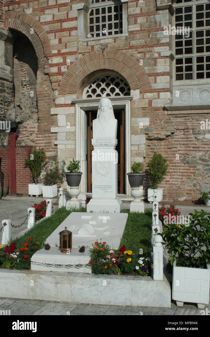 Hagios Demetrios wurde ursprünglich im 4. Jahrhundert in Thessaloniki, Griechenland gebaut. Es wurde mehrfach umgebaut, zuletzt im Jahr 1917. Stockfoto