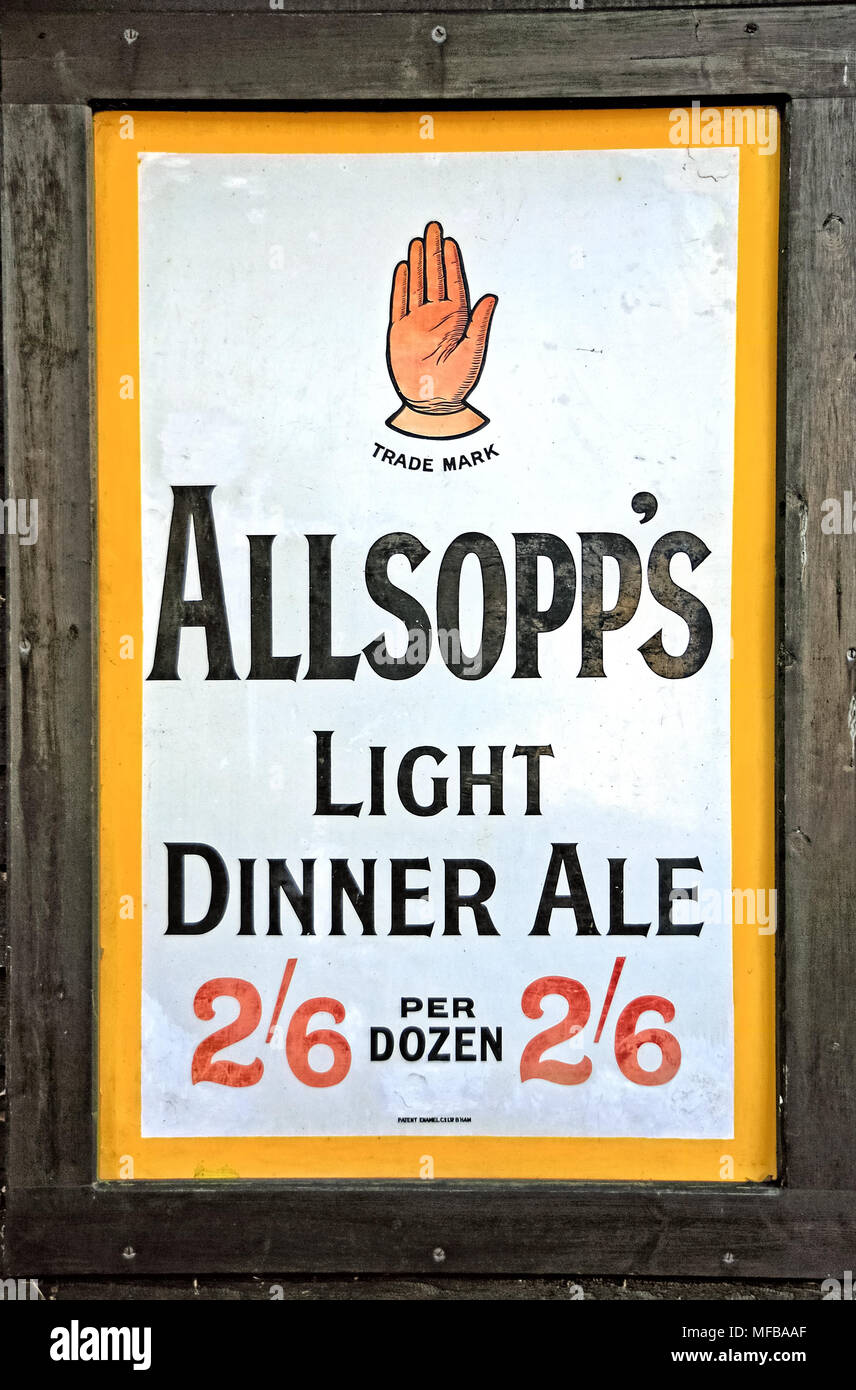 Allsopp's Dinner Ale-Zeichen Stockfoto
