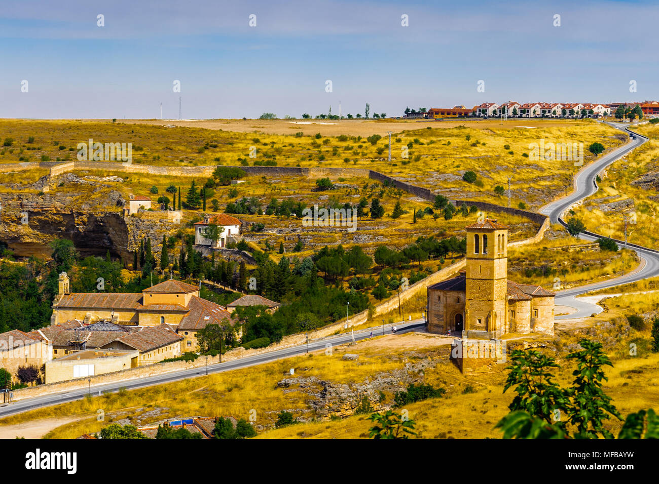 Spektakuläre Aussicht auf die Natur und die Architektur des mittelalterlichen Spanien Stockfoto