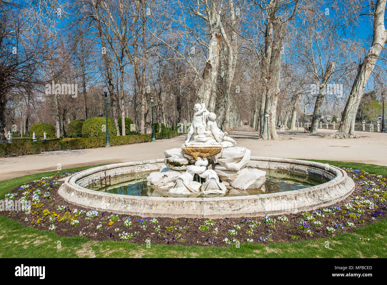 Brunnen in der Isla Garten (Jardin de Isla), Aranjuez, Spanien Stockfoto