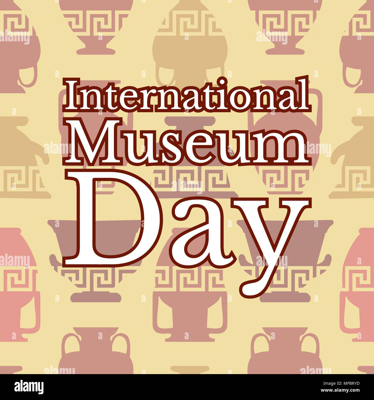 Internationalen Museumstag. Das Konzept der Veranstaltung. 18. Mai. Nahtlose Hintergrund von griechischen Vasen Stock Vektor