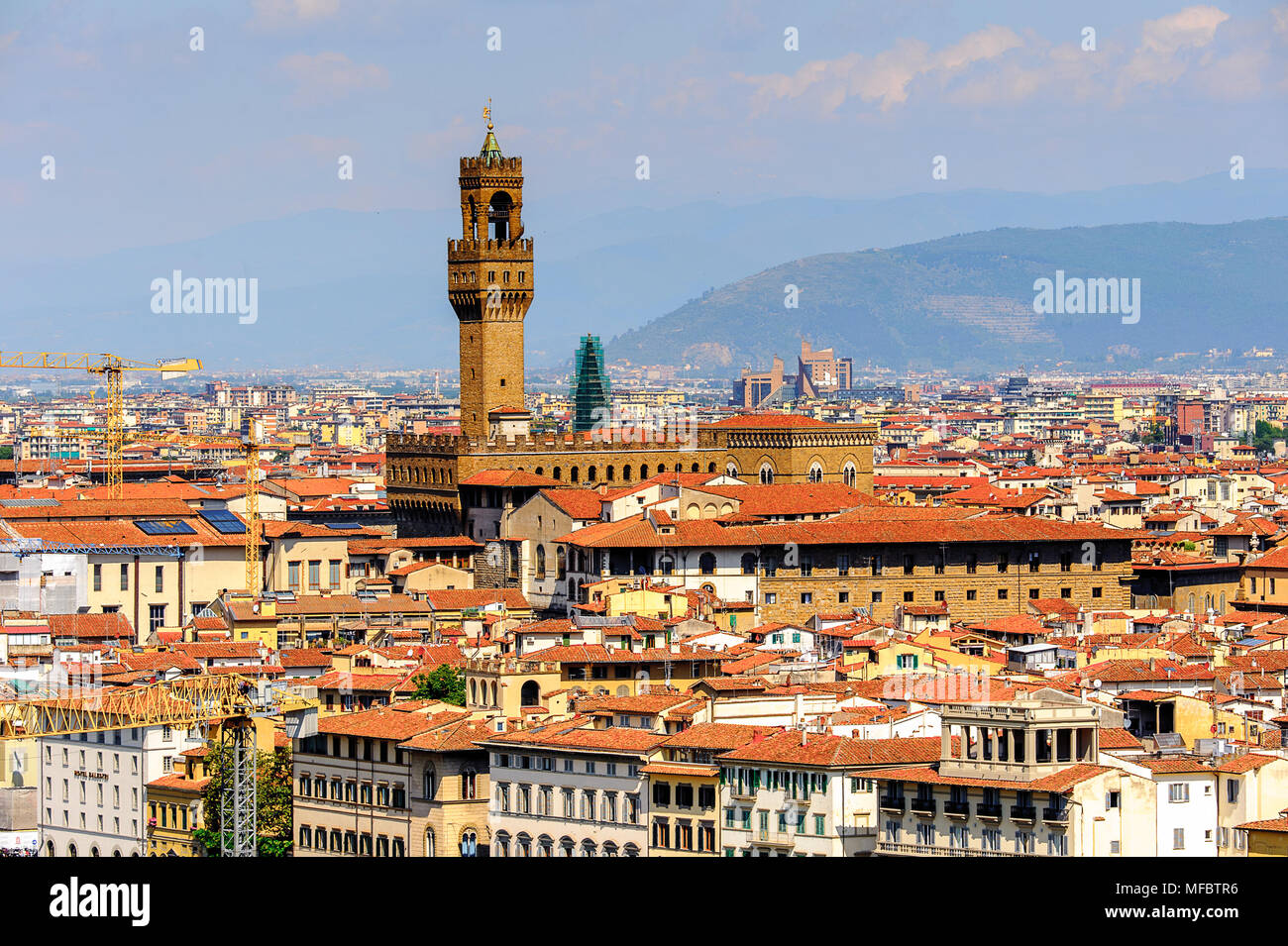 Blick vom Michelangelo Platz im historischen Zentrum von Florenz, Italien. UNESCO-Heriage. Stockfoto