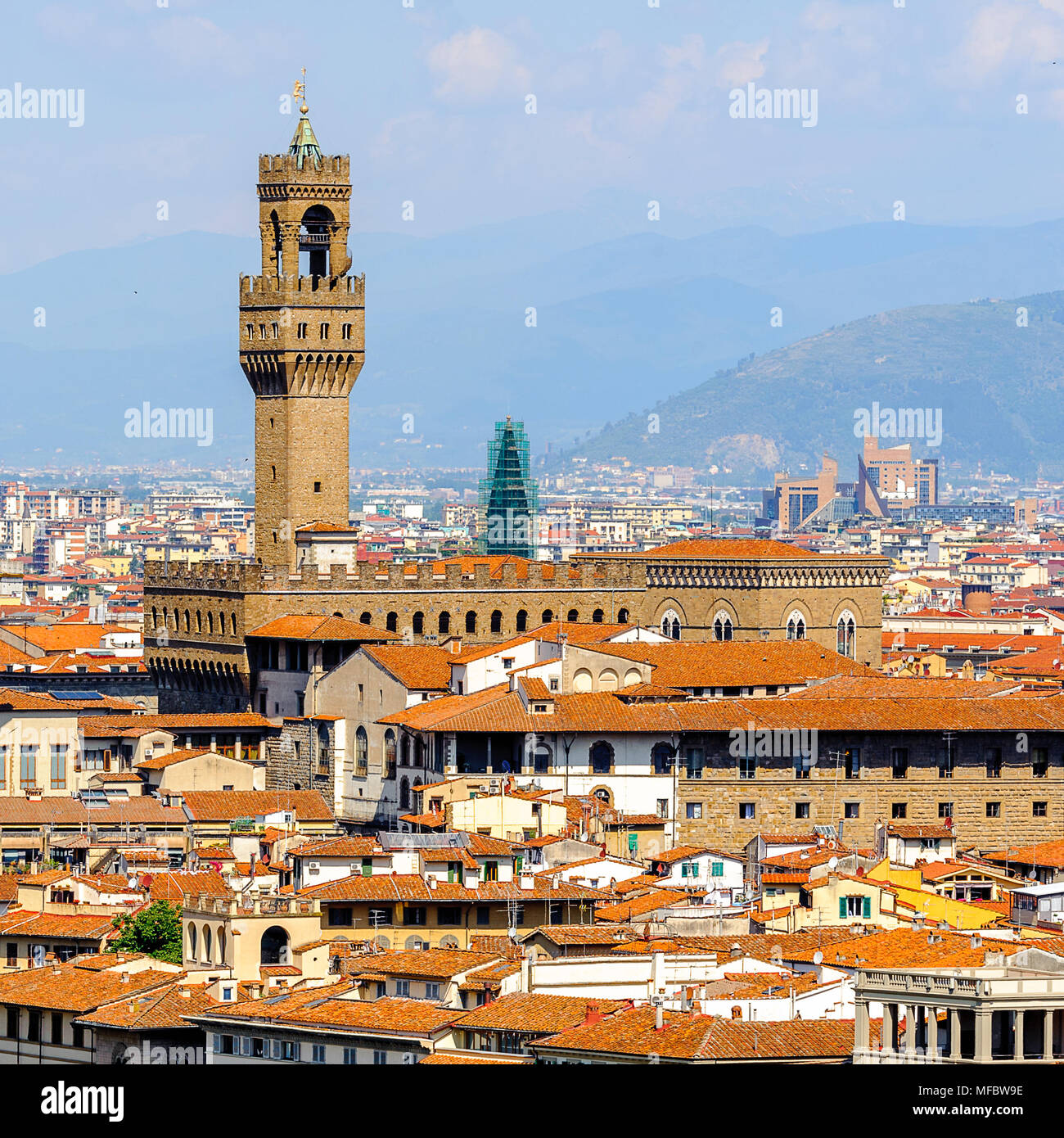 Palazzo Vecchio (Alter Palast), dem historischen Zentrum von Florenz, Italien. UNESCO-Heriage. Stockfoto