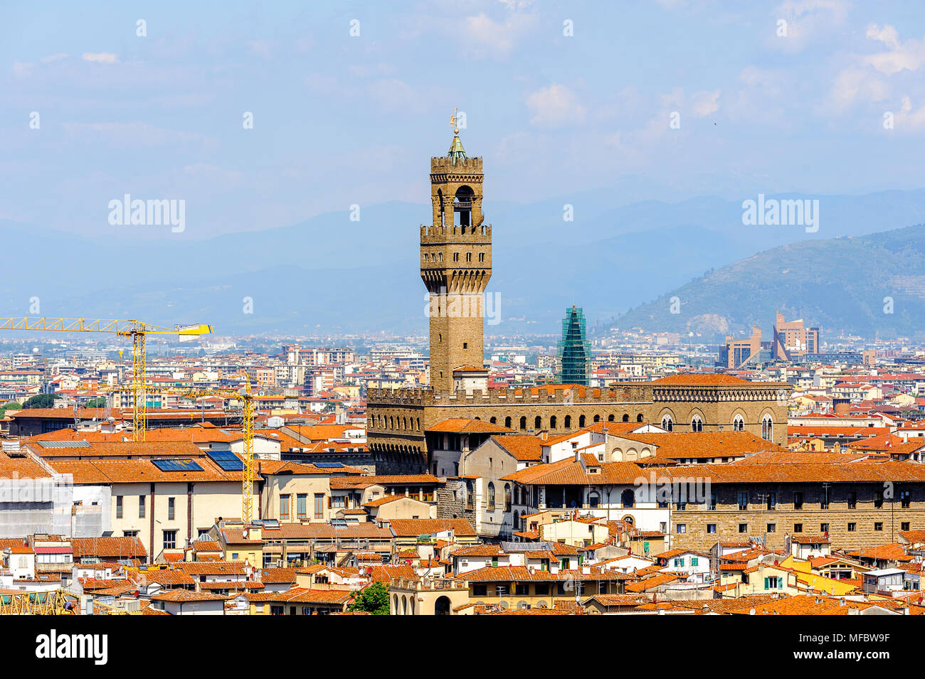 Palazzo Vecchio (Alter Palast), dem historischen Zentrum von Florenz, Italien. UNESCO-Heriage. Stockfoto