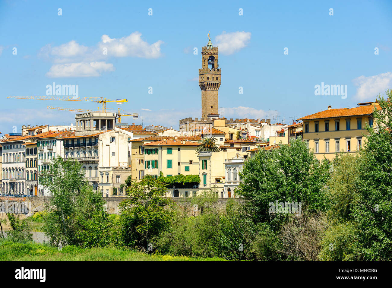 Palazzo Vecchio (Alter Palast), dem historischen Zentrum von Florenz, Italien. UNESCO-Heriage. Stockfoto