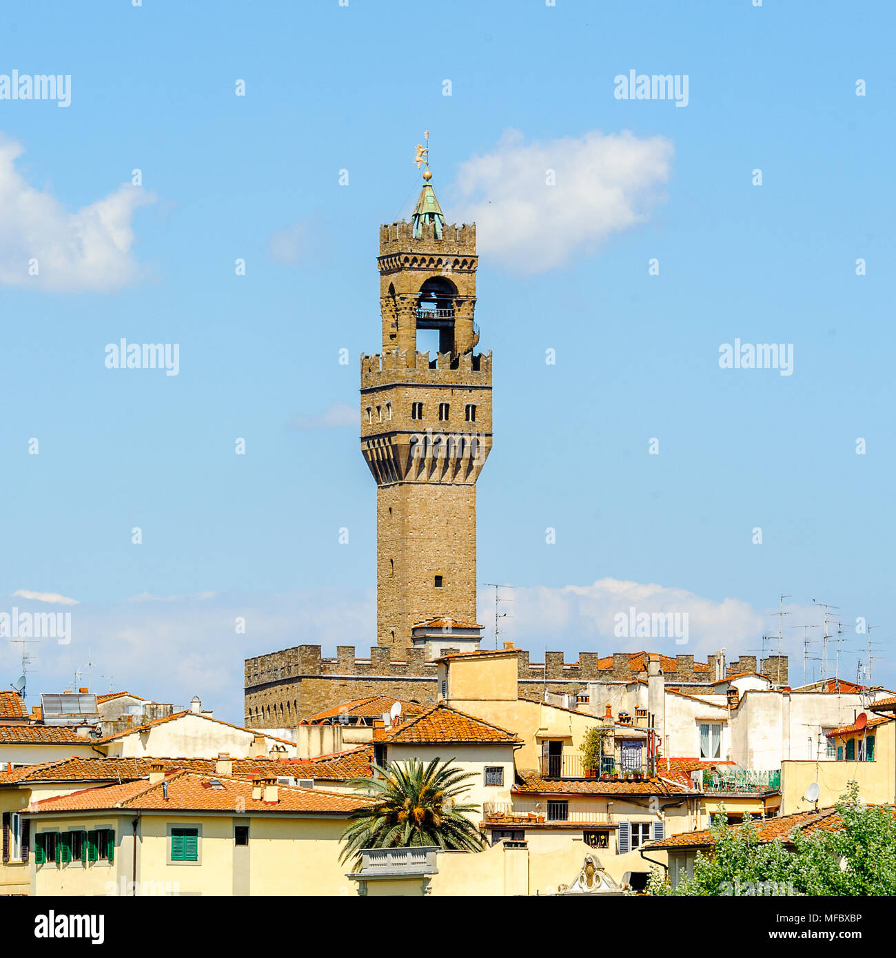 Palazzo Vecchio (Alter Palast), dem historischen Zentrum von Florenz, Italien. UNESCO-Heriage. Stockfoto