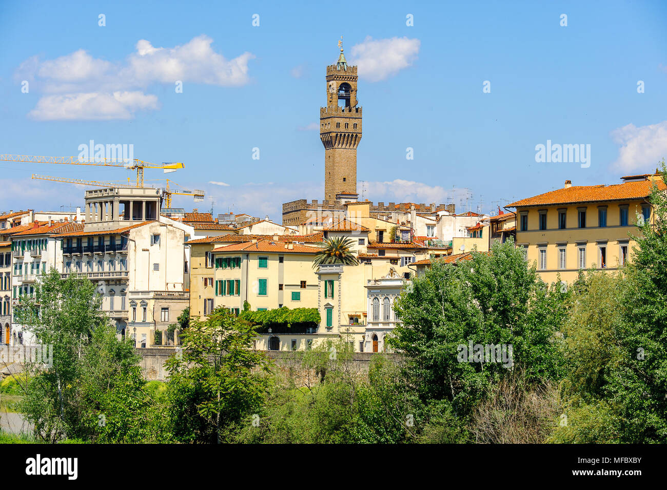 Palazzo Vecchio (Alter Palast), dem historischen Zentrum von Florenz, Italien. UNESCO-Heriage. Stockfoto