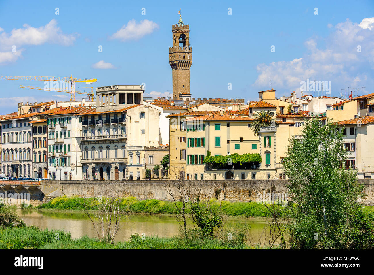 Palazzo Vecchio (Alter Palast), dem historischen Zentrum von Florenz, Italien. UNESCO-Heriage. Stockfoto