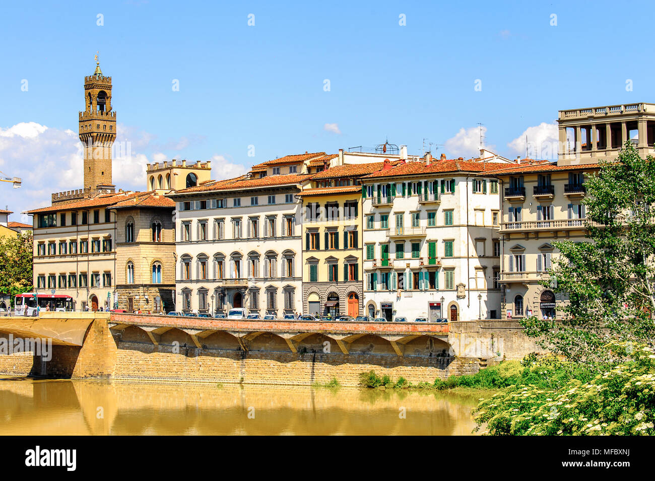 Palazzo Vecchio (Alter Palast), dem historischen Zentrum von Florenz, Italien. UNESCO-Heriage. Stockfoto