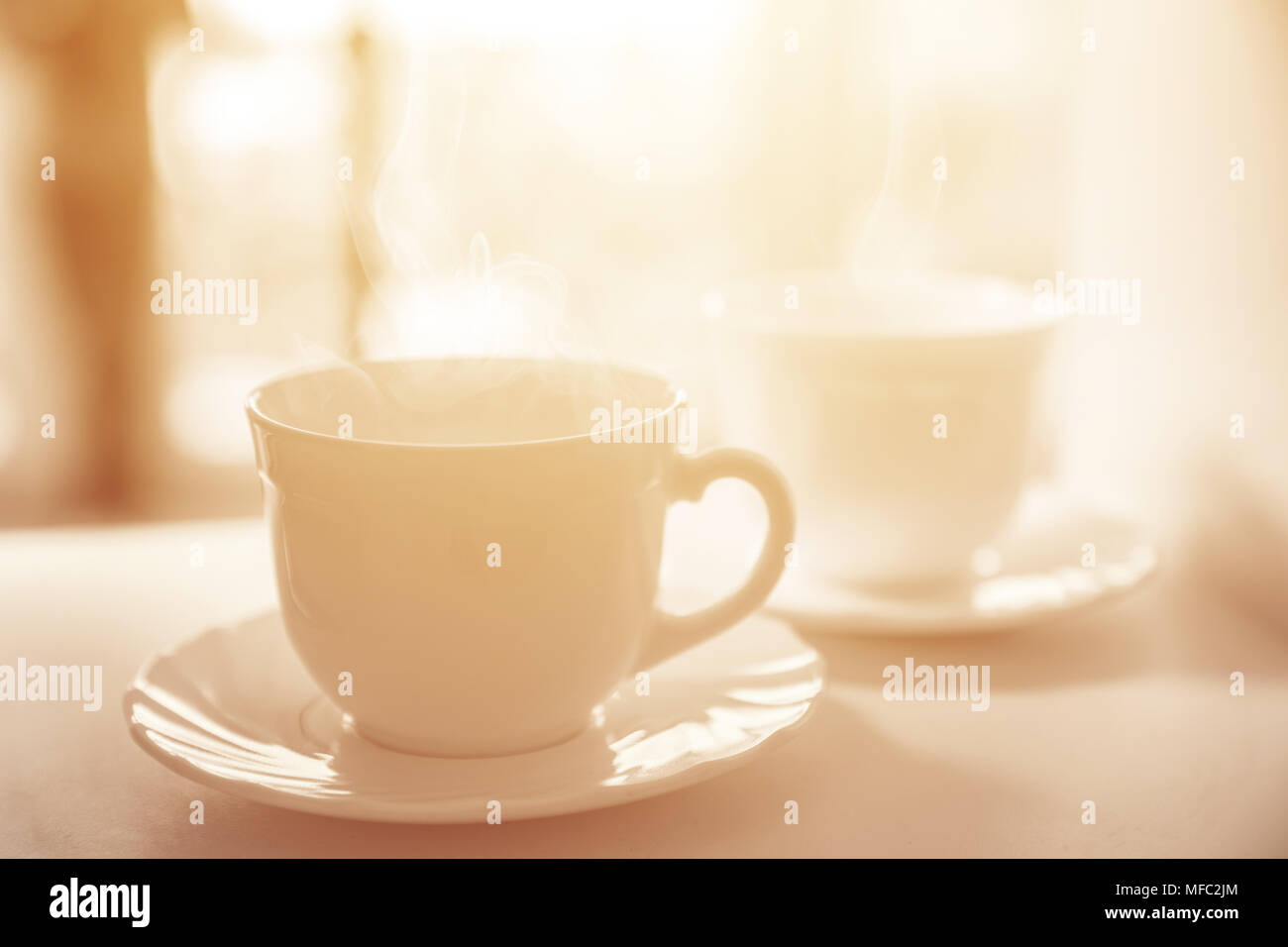 Morgen Kaffee Tasse braun vintage Farbe Ton Stockfoto