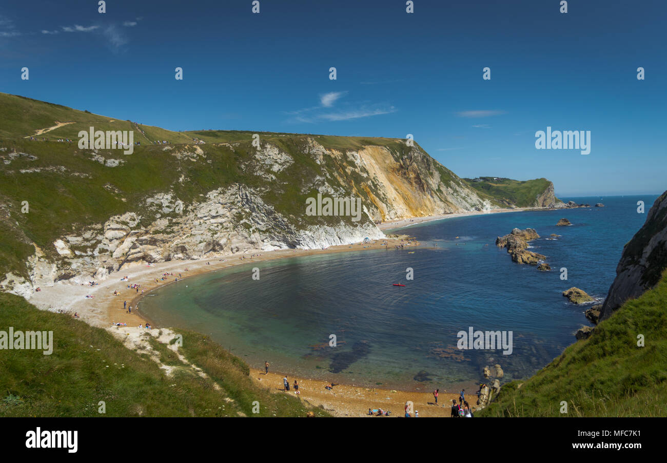 Strand in der Nähe des Mann-O Krieg Durdle Door, Dorset, Jurassic Coast, Vereinigtes Königreich Stockfoto