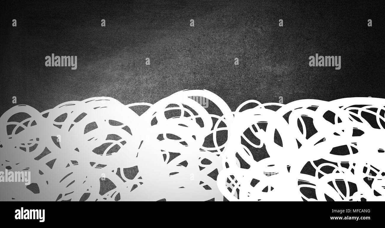 Weiß Doodles auf dunklem Hintergrund Stockfoto