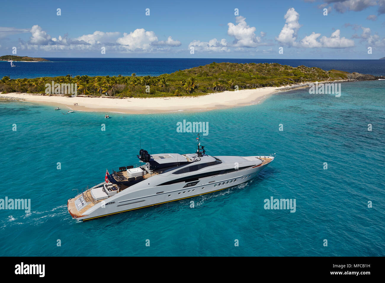 Palmer Johnson 45 m Motoryacht mit Karibischen Insel Stockfoto