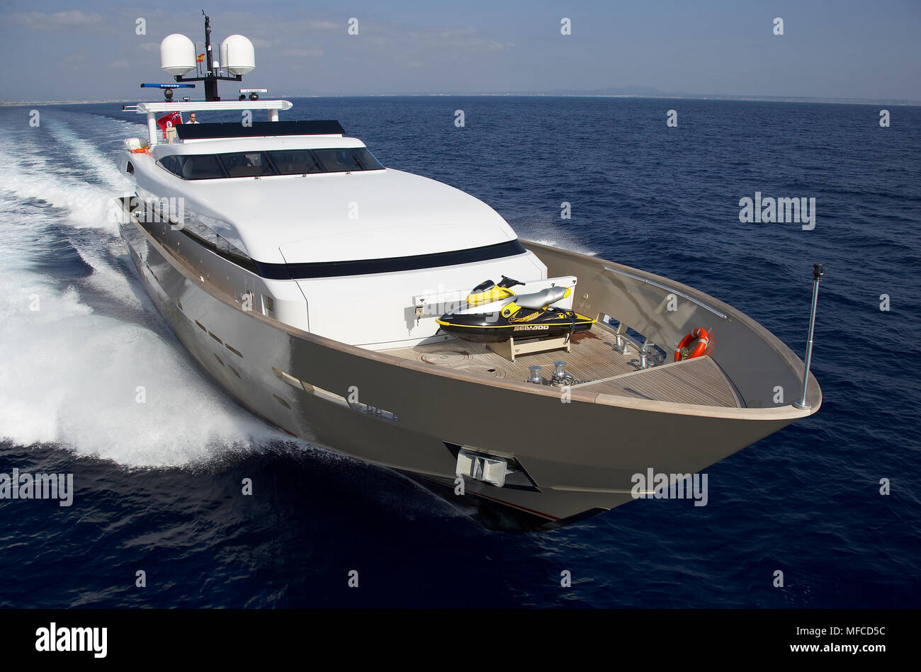 Die eine, Baglietto Motoryacht Stockfoto