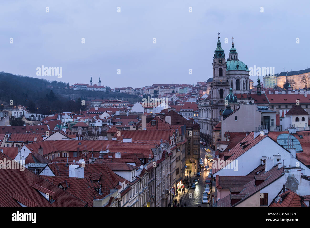 Luftaufnahme der Prager Altstadt in der Tschechischen Republik in Mitteleuropa Stockfoto