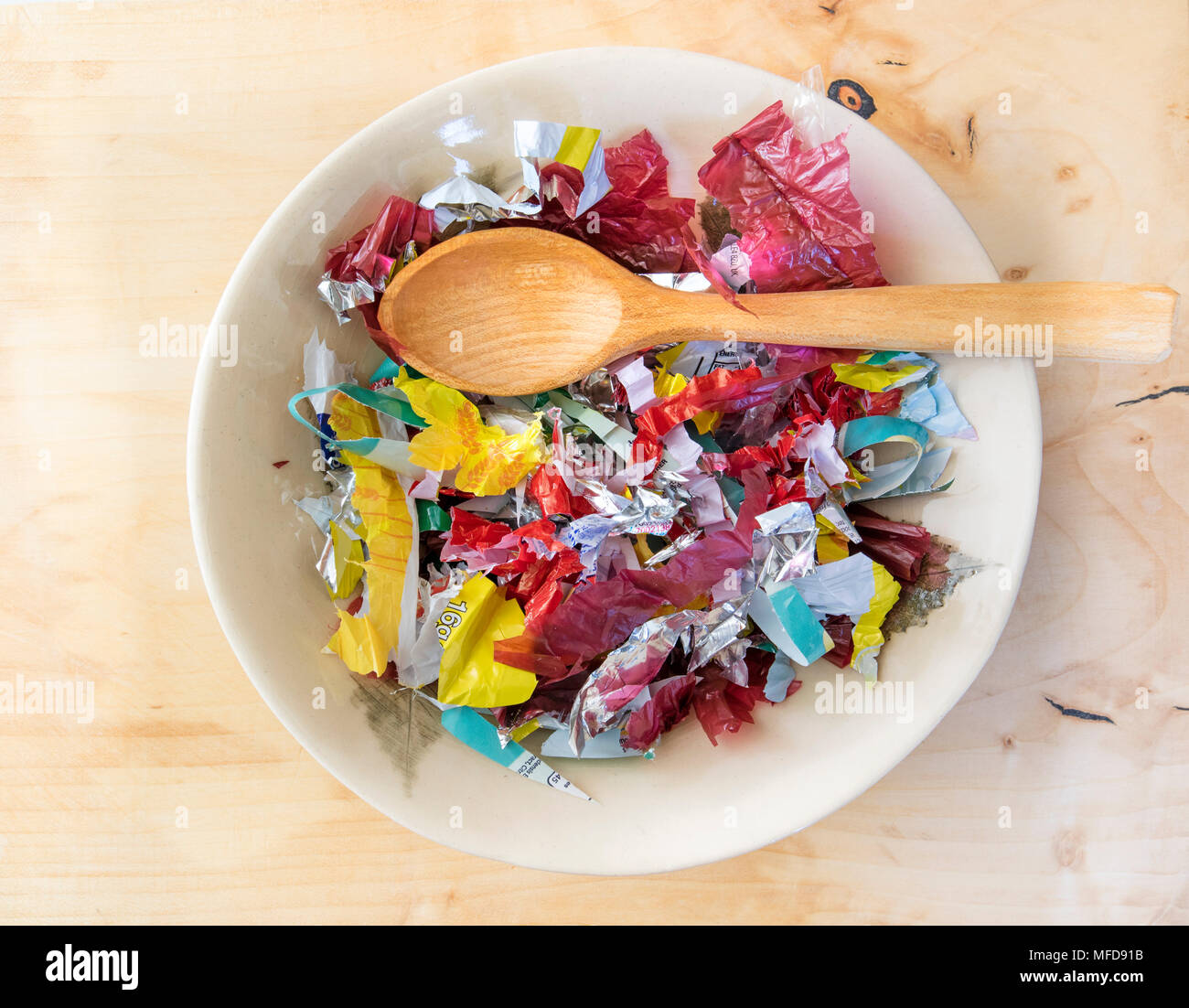 Mahlzeit aus Single Use Kunststoffe aus einem Supermarkt Stockfoto